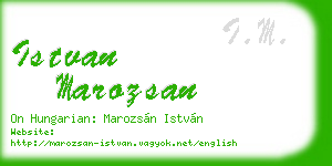 istvan marozsan business card